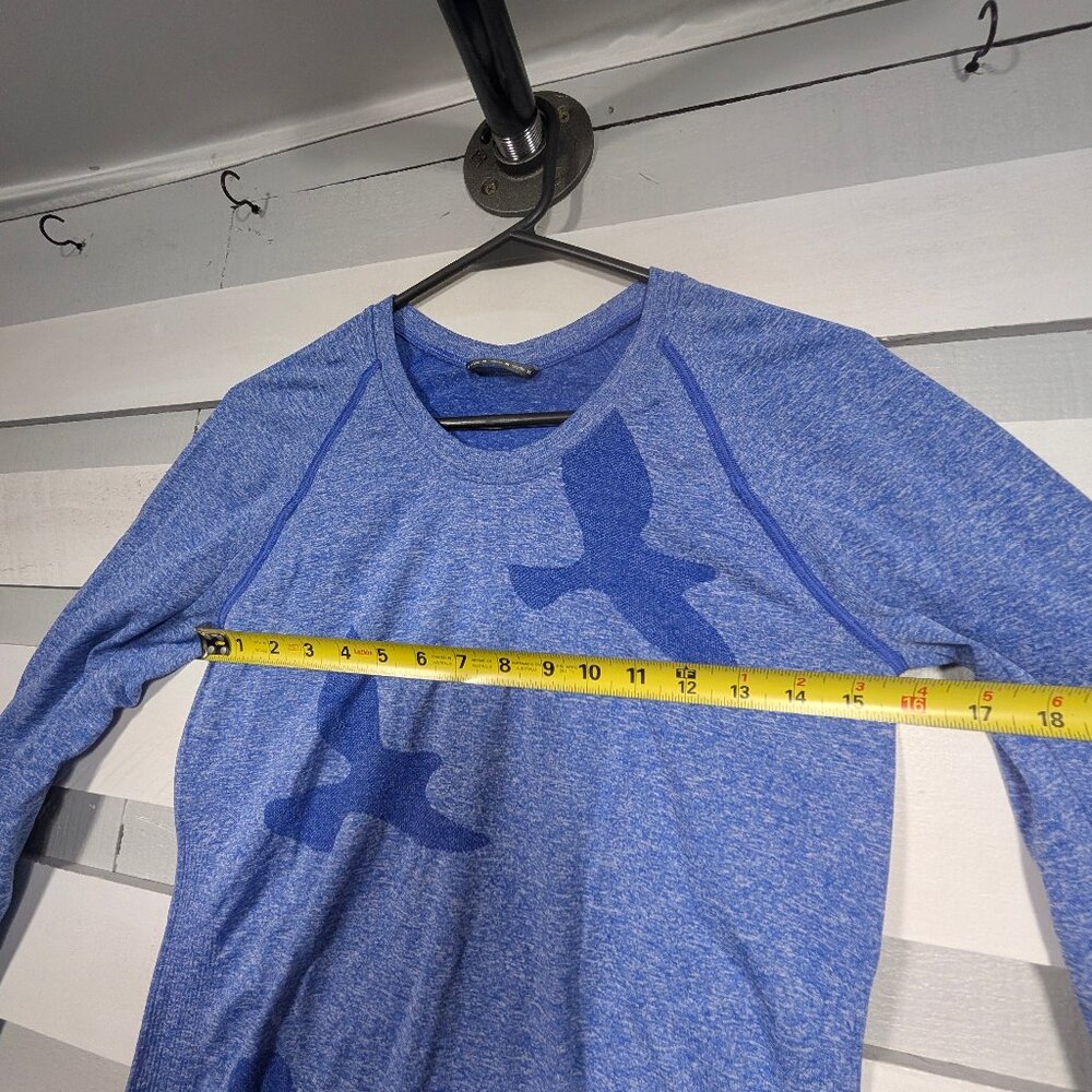 Oiselle Flyte Long Sleeve Shirt Medium Running Top Wings Out Altitude Blue Tech - Picture 7 of 7